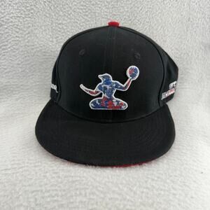 Detroit Pistons Snapback Hat Black Black Red Blue Embroidered Stadium SGA Logo